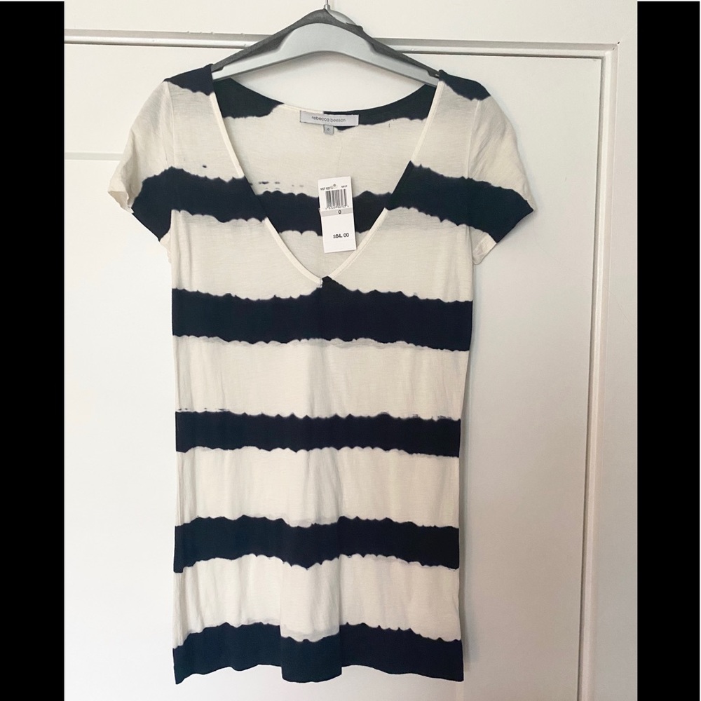Rebecca Beeson Navy White Tie Dye Shirt NWT